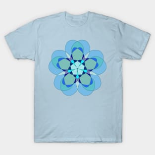 Geometric Blue Snowflake T-Shirt